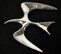 Vintage Signed SARAH COVENTRY Canada Abstract Flying Seagull Bird Brooch 2" Long