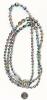 Lovely Vintage AB Aurora Borealis Wash Bead Triple-Strand Box Clasp Necklace. 17" Long - 2