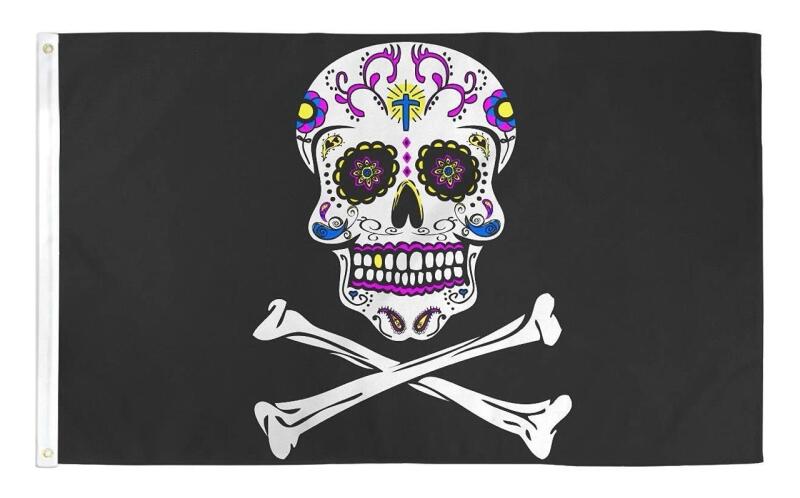 2 New AZ FLAG Pirate Sugar Skull Flags, 150x90cm