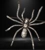 Vintage Inspired Black Spider Brooch With Sparkling Rhinestone Accents Gun Metal Back Approximately 3.4 x 3 Inch - 3
