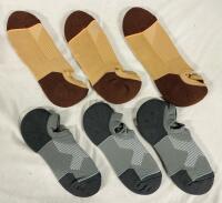 6 New Pairs Size Med + Lg Brisira Ankle Socks, Includes 3 Size Medium and 3 Size Large - See Photos