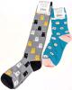 2 New Pairs OS Women's SOCK IT TO ME : Feline Fine Women's Crew & Winking Cat Knee Highs - 2