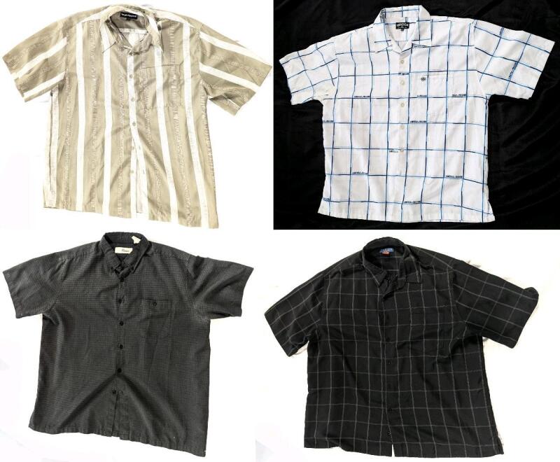 4 Sized LG/XL/XXL/2XL Men's Short Sleeve Button-Up Shirts : Target Apparel, Puritan, Penmans, Mecca
