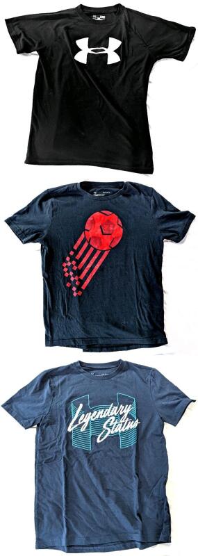 3&times; Size YOUTH Large UNDER ARMOR Loose Graphic Tees