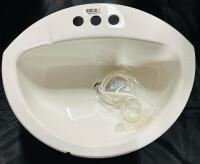 Coronette 21&rdquo; x 17&rdquo; Countertop Sink, White, Plus Hardware