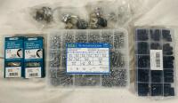 8 Home Improvement Items/Kits, Includes Door Hinge Kits, Hex Socket Head Cap Screws, Spacer Brackets, and 4 Cam Lock Sets
