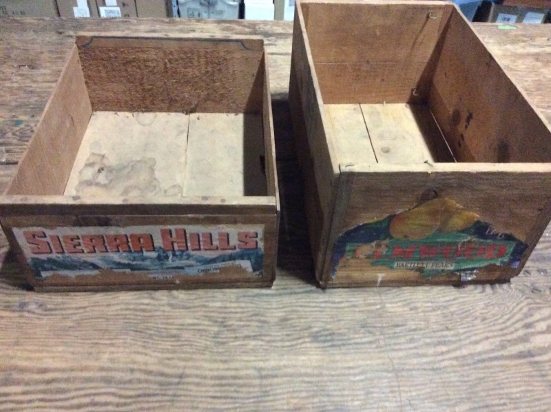 2 Vintage Fruit Crates Pears & Grapes