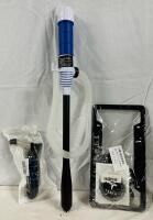 3 Car Accessories/Tools, Includes Battery-Operated Siphon Pump, Door Handle Easy Opener, and Tesla License Plate Set