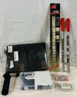 Assorted Tools/Accessories, Includes 3x1/2&rdquo; Socket Holder Rails, Assorted Grinders/Polishers and Carbide Burrs, Car Door Handle Easy Opener, Set of Rubber Bumpers/Feet with Screws, and 2 Outdoor Faucet Covers