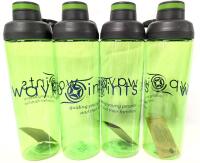 4 New WB6543 | Thirst Manager 890ml (30 Fl. Oz.) Strong Tritan 10.5" Tall Plastic Water Bottles With Screw-Top Lids, Branded "Waypoints"