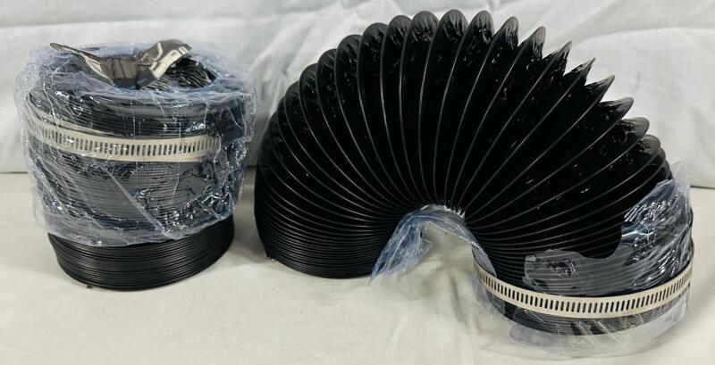 2 New Rolls of Hon & Guan Flexible Ventilation Duct Hose With Stainless Steel Clamps, 4&rdquo; x 8&rsquo;
