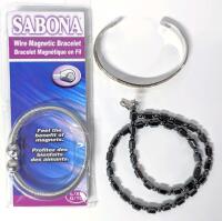 3 Pieces Magnetic Jewelry: Size L/XL Sabona Wire Magnetic Bracelet, Floral Vines Open-Cuff Bracelet & 16" Long Magnetic Hematite Necklace