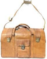 Large Vintage Travel Bag, 19" &times; 11.75" &times; 13", No Odor, Without Key, Would Benefit From Being Oiled / Treated