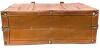 Large Vintage Mid Century Modern Leather Suitcase, 24" &times; 9" &times; 18.75", Locks Do Not Set Easily, Wear On Inside, No Odor, Without Key - 7