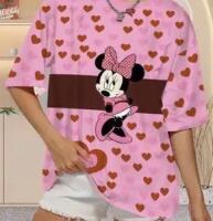 New Ladies Large Minnie Mouse T Shirt Machine Wash 95% Polyester 5% Spandex