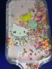 Sanrio Hello Kitty Filled with Glitter Sparkles Inside Cushion Hair Brush - Kitty Face Design, Soft Rubber Teeth, ABS Anti-Slip Handle, Wide-Toothed Floating Sand Sequins Approximately 8 inch