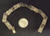 1940's Siam Sterling Link Panel Neillo Bracelet with Black Enamel - Dancing Mekhala Goddess Of Lightning 6.4" long - 2