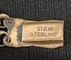 1940's Siam Sterling Link Panel Neillo Bracelet with Black Enamel - Dancing Mekhala Goddess Of Lightning 6.4" long - 4