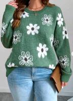 New Size 0XL Women's Knit Super Cute Daisy Sweater