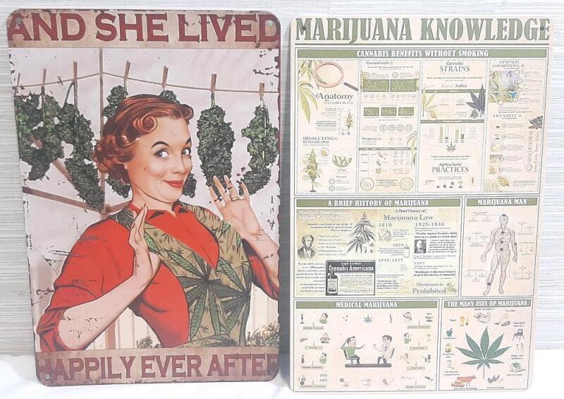 2 New Metal Signs | Cannabis