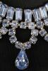 STUNNING Vintage Signed Weiss Skyblue Rhinestone Necklace 15.5" Long - 6