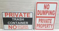 2 New Metal Signs | No Dumping