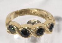 Beautiful Vintage sz 7.5 Stamped 18KTGE Ring - Green Stones