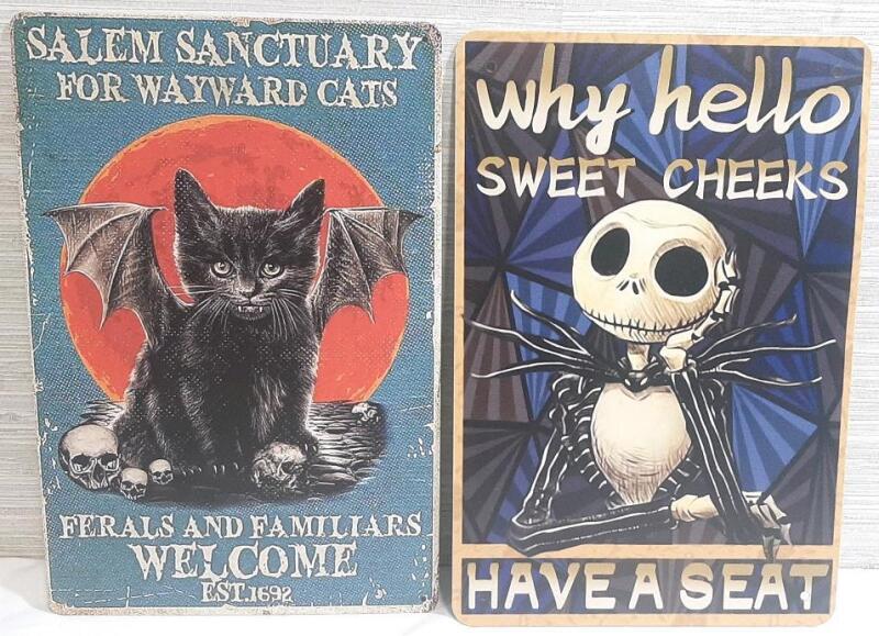 2 New Metal Signs | Nightmare Before Christmas & Vampire Cat