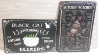 2 New Metal Signs | Witch Cauldron