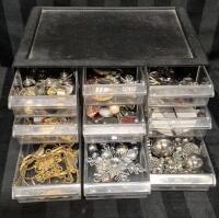 Great Jewelry Crafting Lot in 9 Drawer Container