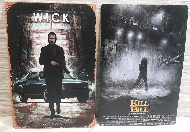 2 New Movie Metal Signs | Kill Bill & John Wick