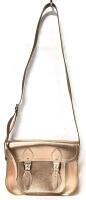 THE CAMBRIDGE SATCHEL COMPANY Adjustable Leather Shoulder Bag, Rose Gold Metallic. 10.5" &times; 2" &times; 8.25" Tall (Excluding Strap)