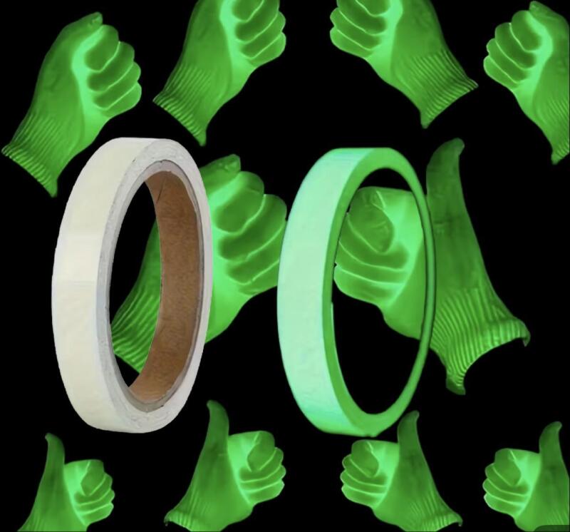 5 Pairs Glow In The Dark Knit Gloves and 2 Rolls Glow In The Dark Adhesive Tape more details in description
