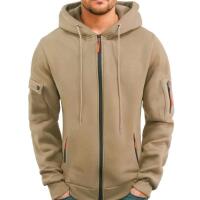 New Size Large Men's Zip-Up Fleece Hoodie With Many Pockets