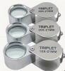 3pcs Folding Jewelry Loupe - Portable Magnifying Glass with 10X, 20X, 30X Magnification, Metal Frame & Clear Lens, Magnifying Glass for Reading, Jewelry Making Essentials, Ergonomic Design, Highquality Optics Inspection Tool Individuality boxed