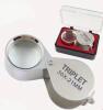 3pcs Folding Jewelry Loupe - Portable Magnifying Glass with 10X, 20X, 30X Magnification, Metal Frame & Clear Lens, Magnifying Glass for Reading, Jewelry Making Essentials, Ergonomic Design, Highquality Optics Inspection Tool Individuality boxed - 2