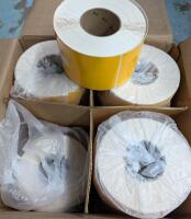 8 New Rolls Of Yellow Labels.