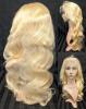 New 26" Long Synthetic Wavy Blond Hair Full Lace Wig