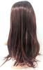 New 22" Synthetic Red Ombre Over Brown Lace-Front Wig With Wig Cap, 2.5" Diameter Hoop Earrings & Decal Stickers - 4