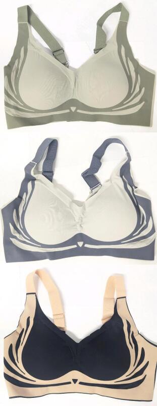 3 New Size Large Women's Underwire-Free Lightly Padded Gunther-Style Bras