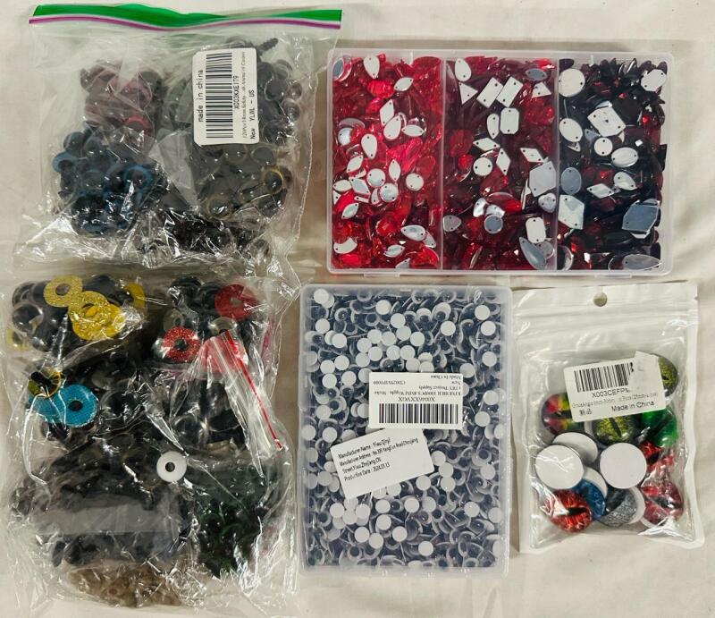 5 Sets of Assorted Decoration/Craft Goods, Includes Googly Eyes, Cat Eyes, Stuffed Animal Safety Eyes, and More