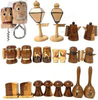11 Pairs Vintage Wooden Salt & Pepper Shakers, Up To 5.5" Tall, Not All Stoppers Present