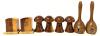 11 Pairs Vintage Wooden Salt & Pepper Shakers, Up To 5.5" Tall, Not All Stoppers Present - 3