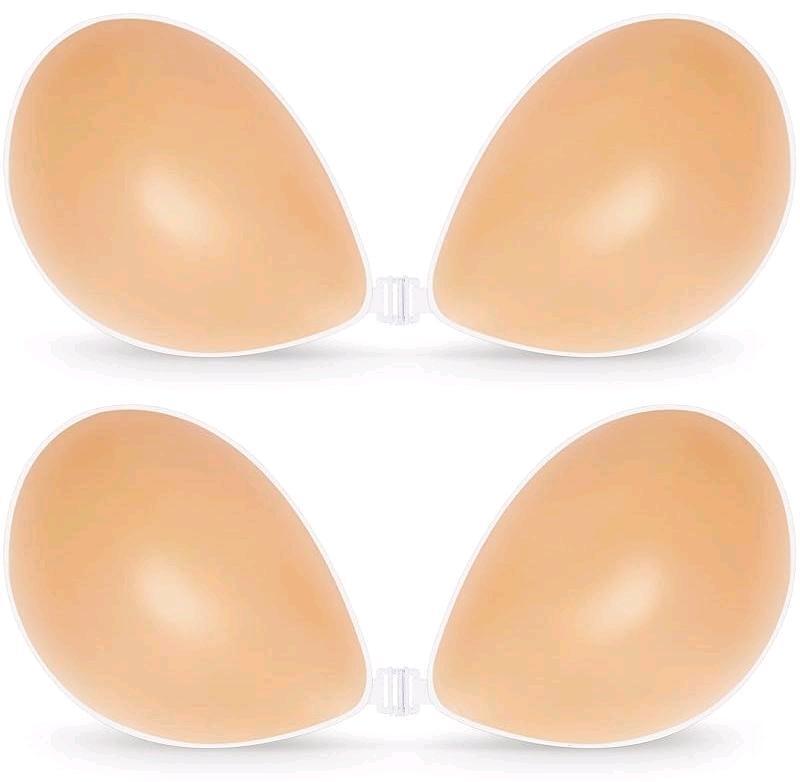 New Size D Cup Women's Adhesive Bra Sticky, Strapless Backless, Invisible Push up Silicone Bras
