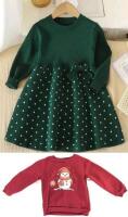 2 New Size 7Y Girls : Adorable Knit Super Soft Jumper Dress & Super Cute Snowman Graphic Sweatshirt