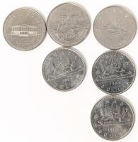 1973 + 1984-86 Canadian $1 Dollar Coins, Lot of 6