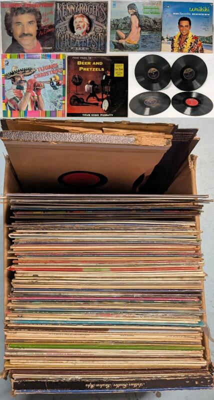70+ Assorted Vintage Records : SEALED Englebert Humperdink, Hawaiian, Sousa, Big Band, Swing, Christmas, Contemporary + 4&times; 78RPM Thick Records (Columbia, Rondo)