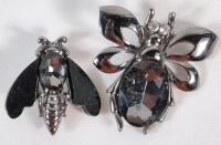 2 Vintage Bug Brooches 1.5 & 2" Long