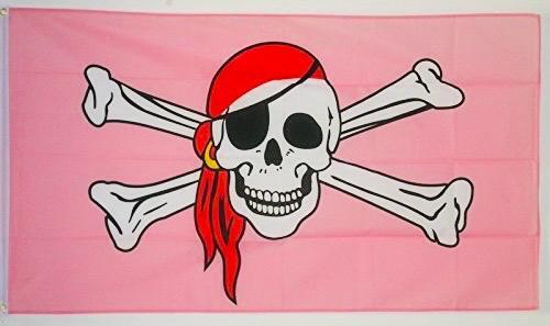 2 New AZ FLAG Pink Skull with Bandana Flags, 90x60cm