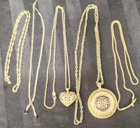 5 Vintage Necklaces/Chains - Sarah Coventry & Holly Hill